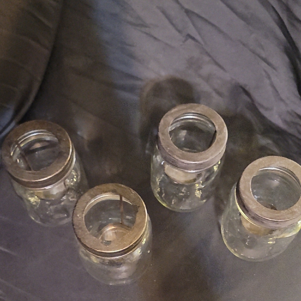 Rustic Glass Mason Jar Candle Holders - Picture 3 of 3